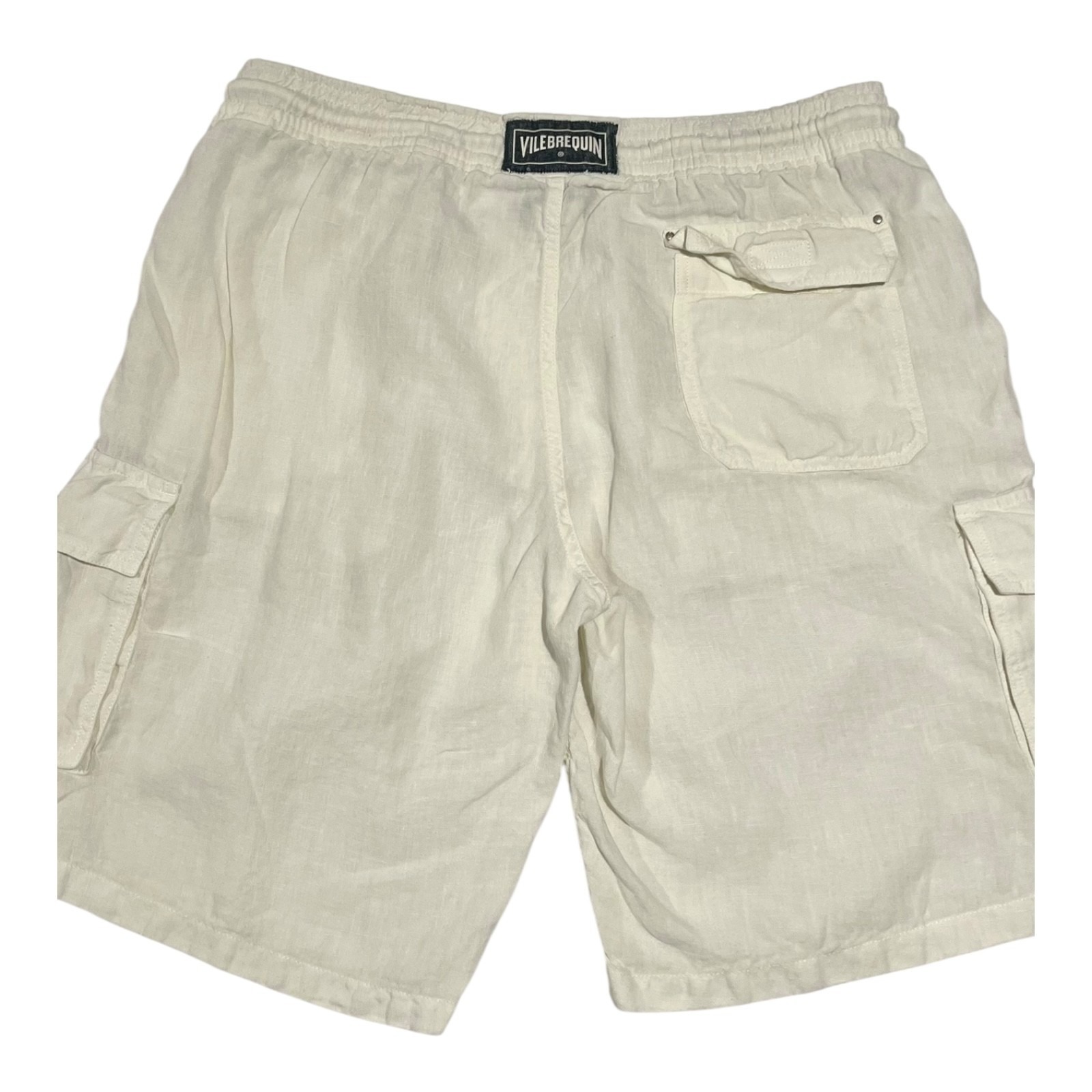 Vilebrequin Men's Xl Linen Cargo Shorts Drawstring Beach Casual Summer